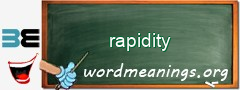 WordMeaning blackboard for rapidity